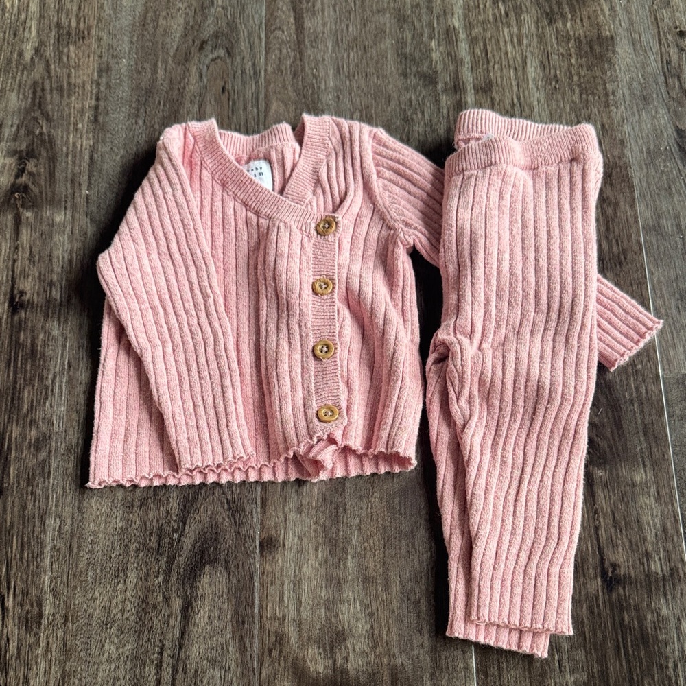 GAP Pink Ribbed Knit Matching Set
